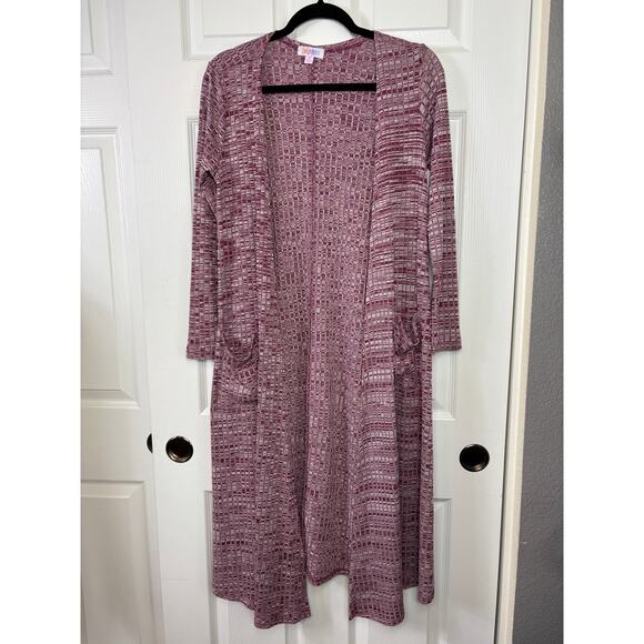 LulaRoe Sarah Duster Long Cardigan Open Front Mauve Pink Size S Front Pockets - Picture 1 of 4